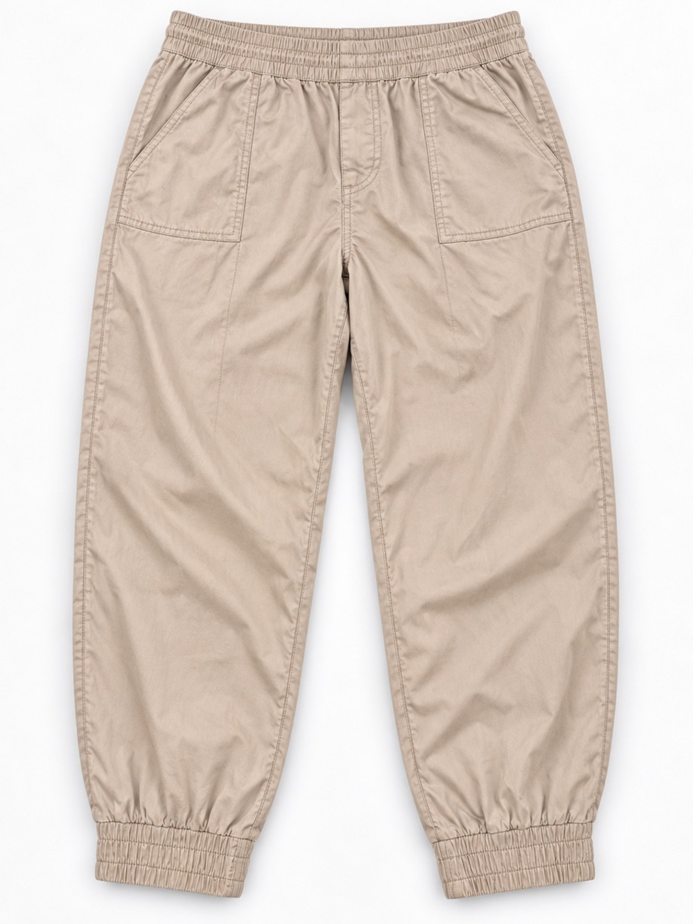 George Neutral Tan Elastic-Waist Jogger Pants